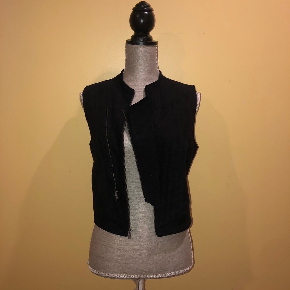 BCBGMaxAzria black suede vest